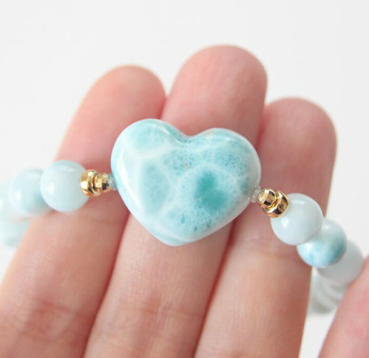 楽天市場】1点もの K18 ラリマー アイスラリマー ブレスレット（ハート  
