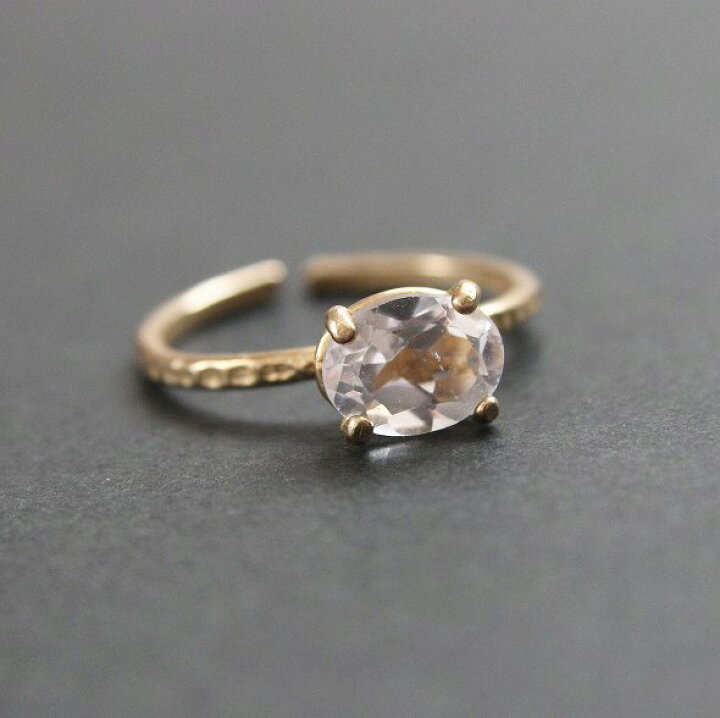 楽天市場】クリスタル（天然水晶）一粒 リング 指輪 （オーバル 横  