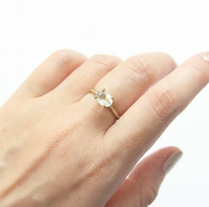 楽天市場】クリスタル（天然水晶）一粒 リング 指輪 （オーバル 横  