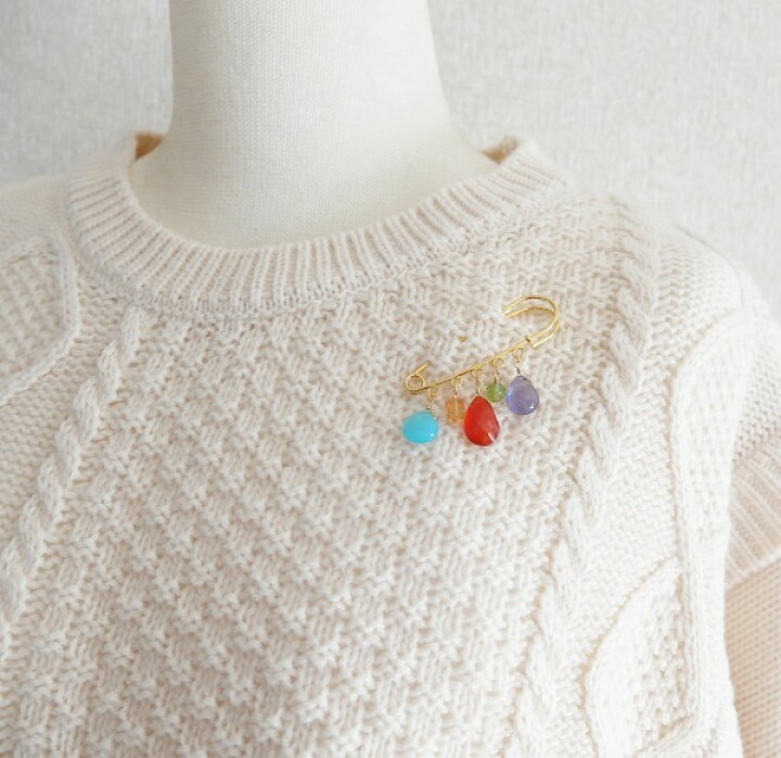 楽天市場】【SALE】各1点もの 天然石 ジャラジャラ ブローチ ピン 
