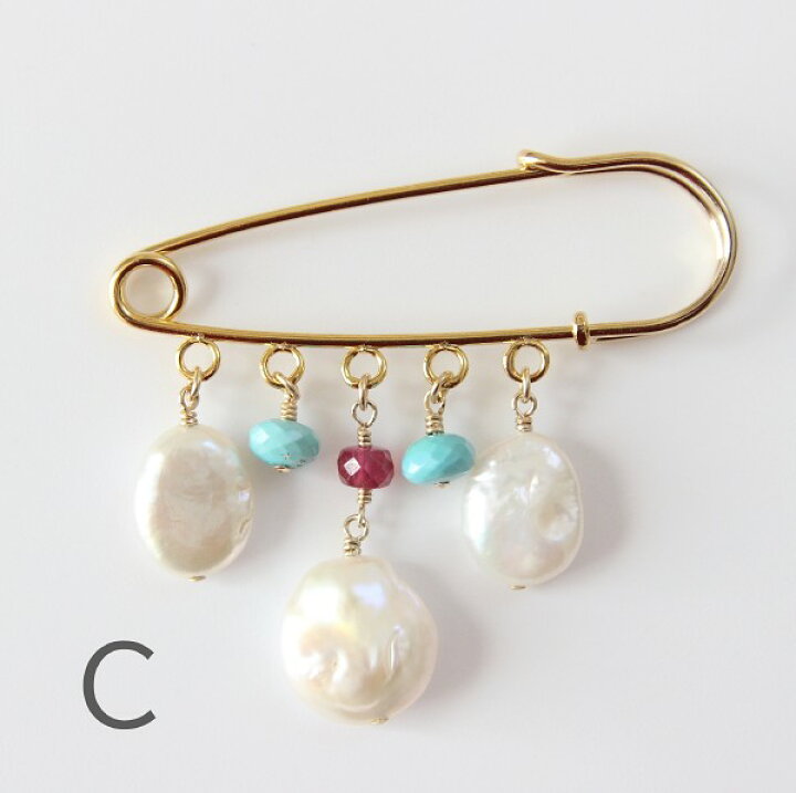 楽天市場】【SALE】各1点もの 天然石 ジャラジャラ ブローチ ピン 