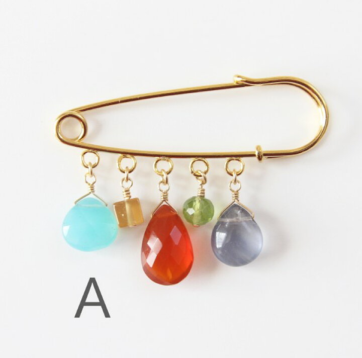 楽天市場】【SALE】各1点もの 天然石 ジャラジャラ ブローチ ピン 