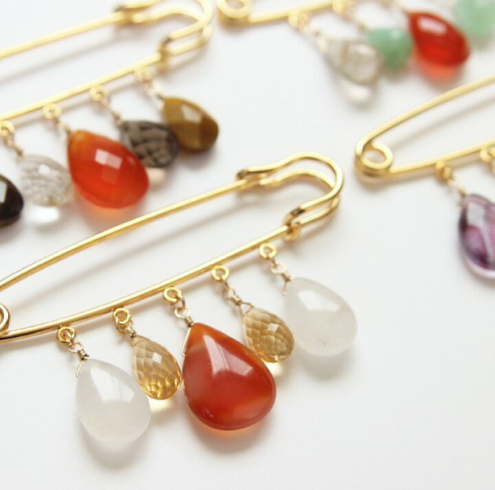 楽天市場】【SALE】各1点もの 天然石 ジャラジャラ ブローチ ピン  