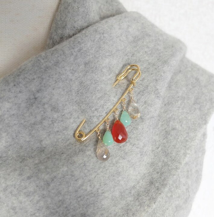 楽天市場】【SALE】各1点もの 天然石 ジャラジャラ ブローチ ピン 