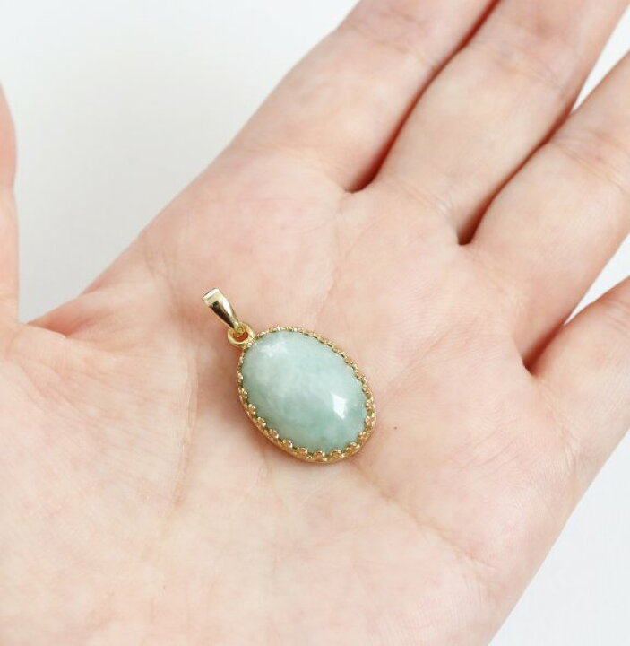 楽天市場】【再入荷】翡翠 ペンダントトップ（オーバル レースフレーム  