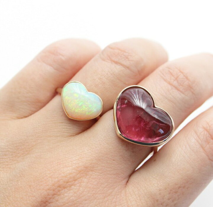 楽天市場】1点もの K10 ピンクトルマリン リング（ハート）指輪 13.5ct 