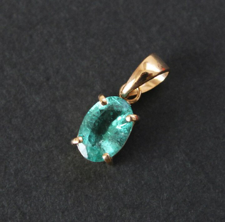 楽天市場】【SALE】1点もの K18 エメラルド ペンダントトップ 