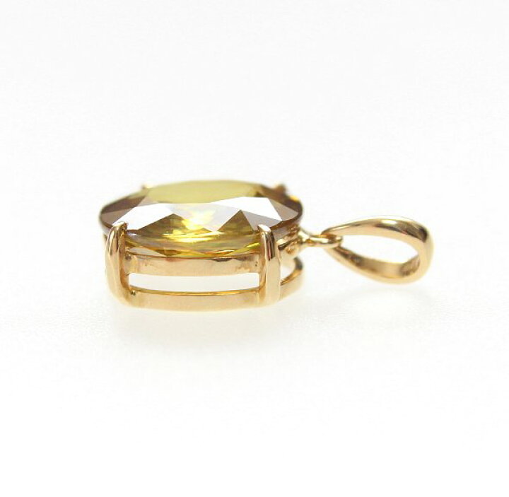 楽天市場】スフェーン ペンダント トップ K18（オーバル）4.35ct 大粒 