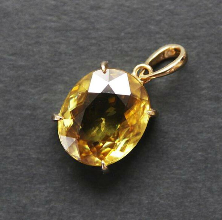 楽天市場】スフェーン ペンダント トップ K18（オーバル）4.35ct 大粒 