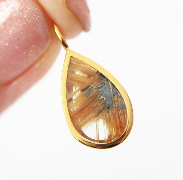 楽天市場】1点もの タイチン ルチルクォーツ ペンダントトップ（ペア  