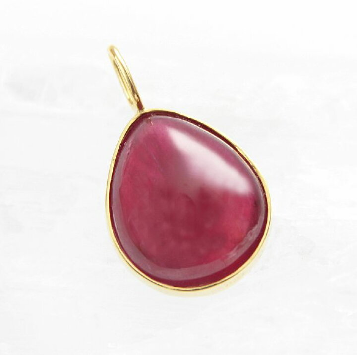 楽天市場】1点物 ルビー ペンダント トップ（ペアシェイプ 金枠  