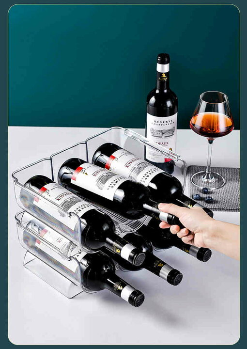 楽天市場】ワインボトルホルダー 2個セット ワインスタンド 冷蔵庫用  