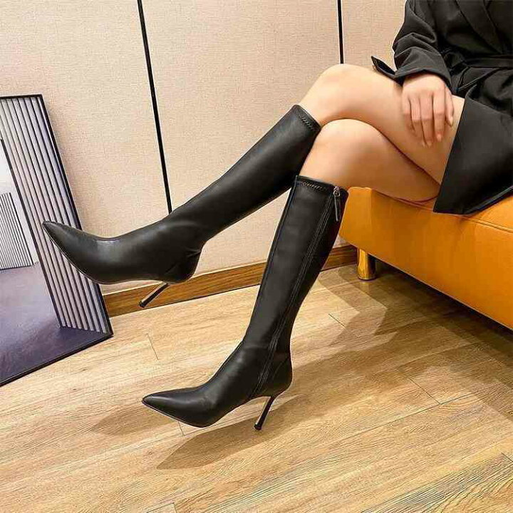 楽天市場】ロングブーツ ハイヒール ポインテッドトゥ レディース 女性  