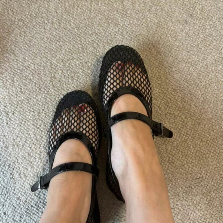 楽天市場】サンダル メッシュ パンプス フラット バレエシューズ  