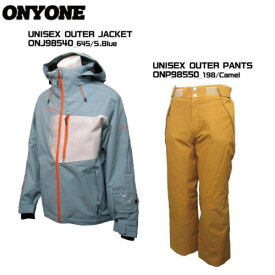 2025-26 ONYONE（オンヨネ）UNISEX OUTER JACKET（ユニセックス アウター ジャケット）/ UNISEX OUTER PANTS（ユニセックス アウターパンツ）/ ONJ98540-ONP98550 / 645：S.BLUE-198：CAMEL【スキージャケットパンツ上下セット】