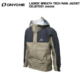 ONYONE（オンヨネ）LADIES' BREATH TECH RAIN JACKET（レディースブレステック レインジャケット）ODJ87031 -ベージュxブラック/256009-【レインジャケット】【レディース】