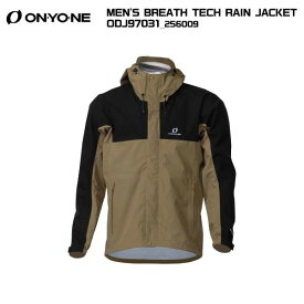 ONYONE（オンヨネ）MEN'S BREATH TECH RAIN JACKET（メンズブレステック レインジャケット）ODJ97031 -ベージュxブラック/256009-【レインジャケット】