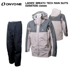 ONYONE（オンヨネ）LADIES' BREATH TECH RAIN SUITS（レディース ブレステック レインスーツ）ODS87030 -030006/サクラモチピンクxスモーキーグレー-【レインスーツ】【レディース】