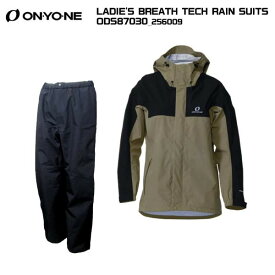 ONYONE（オンヨネ）LADIES' BREATH TECH RAIN SUITS（レディース ブレステック レインスーツ）ODS87030 -256009/ベージュxブラック-【レインスーツ】【レディース】