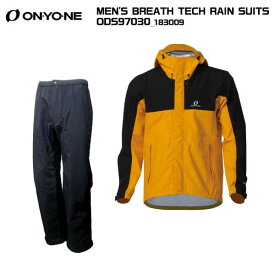 ONYONE（オンヨネ）MEN'S BREATH TECH RAIN SUITS（メンズ ブレステック レインスーツ）ODS97030 -183009/オレンジxブラック-【レインスーツ】