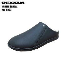 REXXAM（レクザム）【素足で履ける秋冬サンダル/限定】 WINTER SANDAL-REX-SD03-ブラック （ウィンターサンダル）【ルームシューズ/サンダル】