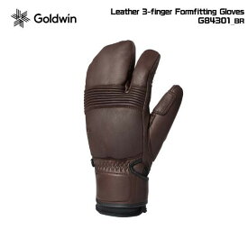 2024-25 GOLDWIN（ゴールドウィン）Leather 3-finger Formfitting Gloves（レザー 3フィンガーフグローブ）G84301-BR/ブラウン-【スキーグローブ】【数量限定】