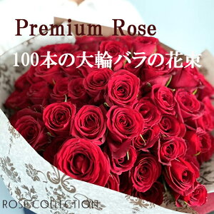 バラの花束 プレミアムローズ(大輪) 赤 薔薇 100本 プロポーズ ブーケ 送料無料
