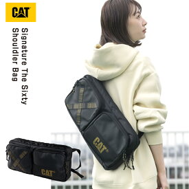 【スーパーセール半額】 cat キャタピラー ボディバッグ ワンショルダーバッグ メンズ レディース ブラック SignatureThe Sixty cat84165