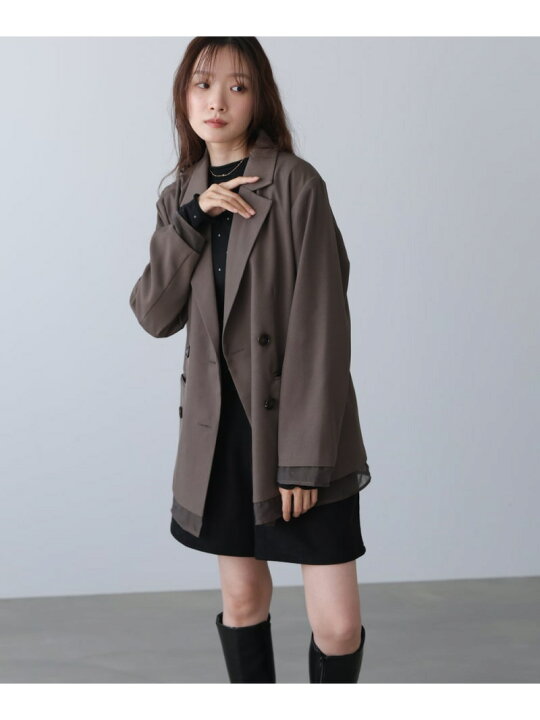楽天市場】【SALE／24%OFF】シアー切替ダブルテーラードジャケット Bab 