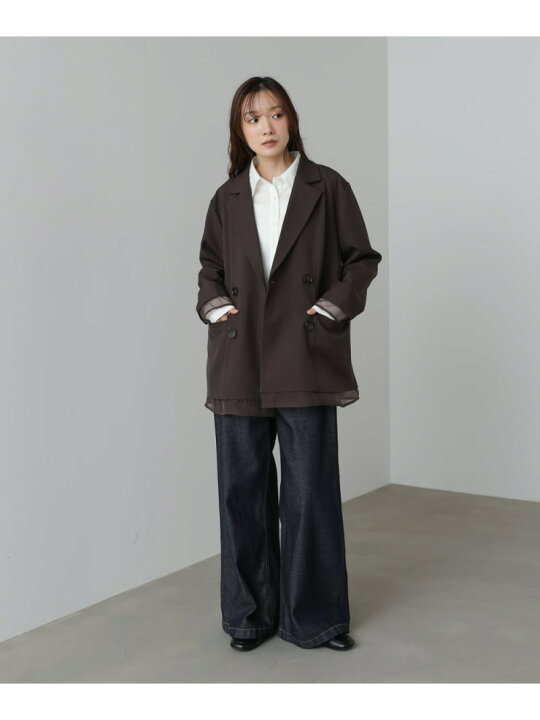 楽天市場】【SALE／24%OFF】シアー切替ダブルテーラードジャケット Bab 