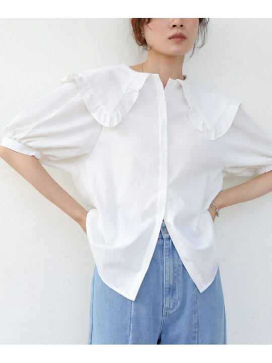 楽天市場】【SALE／40%OFF】ビックカラーハーフスリーブブラウス Bab  