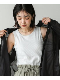 【SALE／30%OFF】カップ付きラメボーダータンク Bou Jeloud バブ / ブージュルード トップス ノースリーブ・タンクトップ ブラック ホワイト ベージュ【RBA_E】[Rakuten Fashion]