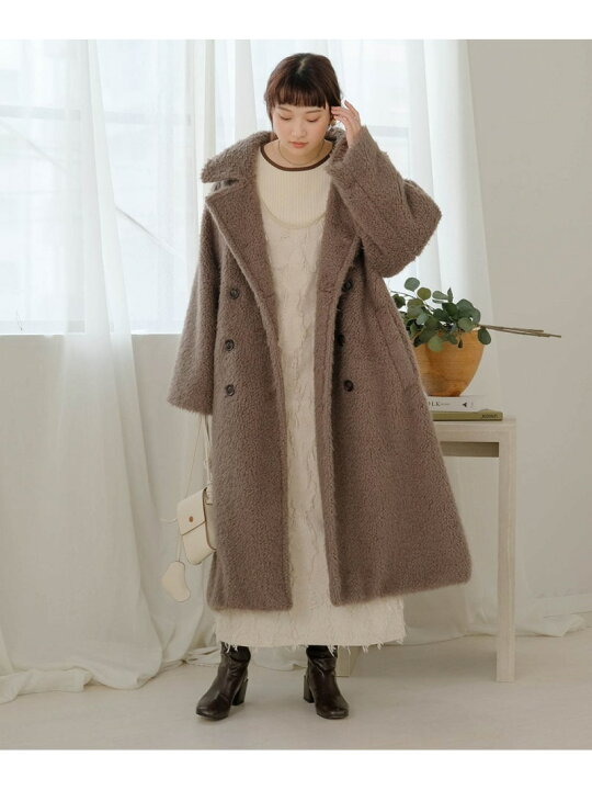 楽天市場】【SALE／50%OFF】シャギーダブルロングコート Bab バブ 
