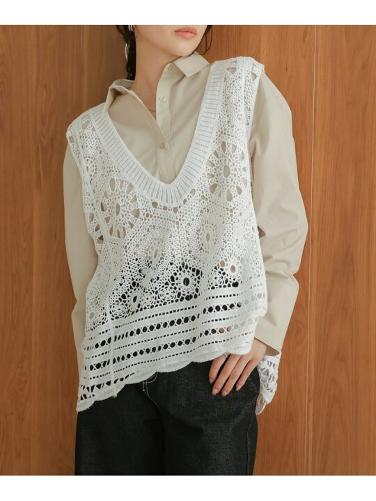 楽天市場】【SALE／30%OFF】クロシェ編みベスト Bab バブ 