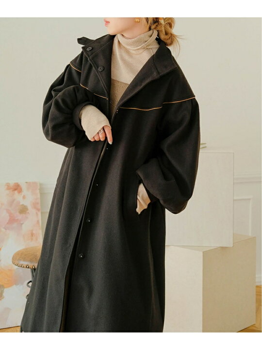 楽天市場】【SALE／50%OFF】配色パイピングスタンドカラーコート Bab 