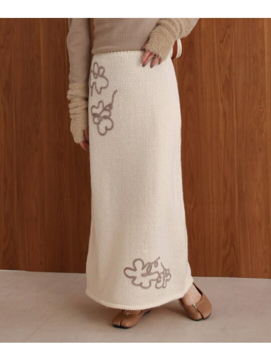 楽天市場】【SALE／20%OFF】ウールライクフラワー刺繍スカート Bab  