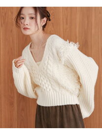 【SALE／40%OFF】フリンジバルキーニットトップス Bab バブ / ブージュルード トップス ニット ホワイト グレー【RBA_E】【送料無料】[Rakuten Fashion]