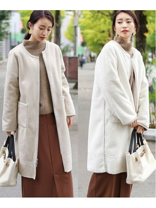 楽天市場】【SALE／50%OFF】フェイクムートンリバーシブルコート Bou 