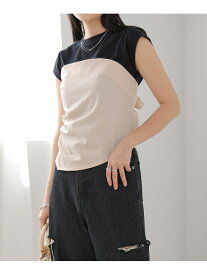 【SALE／50%OFF】レイヤード風ビスチェカットソー Bab バブ / ブージュルード トップス カットソー・Tシャツ ブラック ホワイト【RBA_E】[Rakuten Fashion]