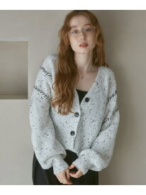 【SALE／19%OFF】チョコチップショートニットカーディガン Bab バブ / ブージュルード トップス カーディガン ベージュ グレー【RBA_E】【送料無料】[Rakuten Fashion]