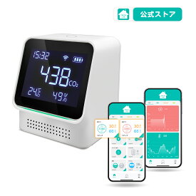 eAir3 二酸化炭素濃度計 リンクジャパン 温湿度計 CO2測定器 CO2センサー 二酸化炭素センサー ワイヤレス 充電式 NDIRセンサー CO2濃度測定器 多機能 温度 湿度 小型 換気提示 濃度測定 高精度 アラート機【HomeLink対応】送料無料