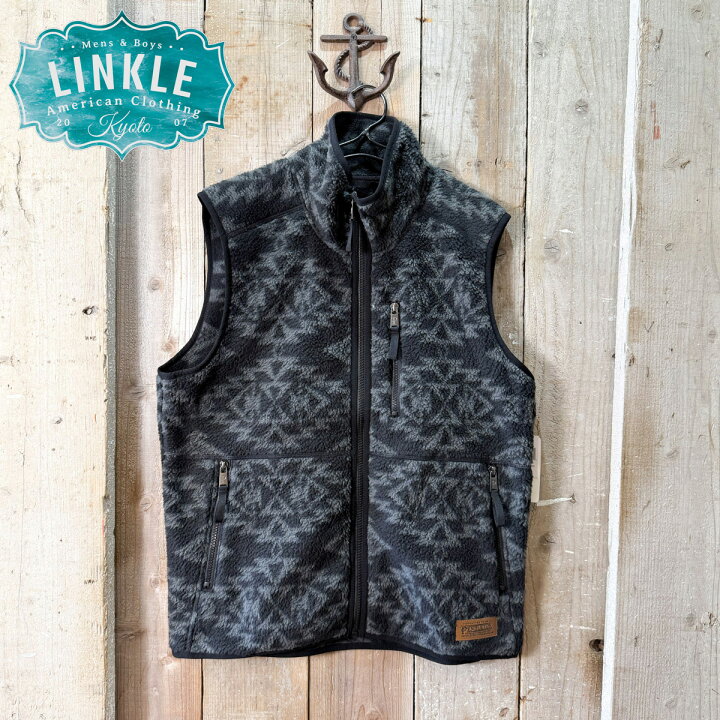 PENDLETON フリースベスト 総柄 ブラック L PENDLETON（ペンドルトン 