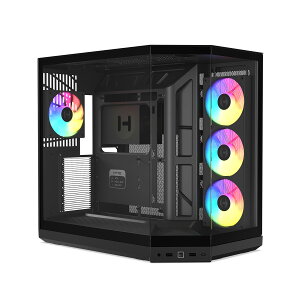 HYTE PC�P�[�X Y50 RGB �u���b�N �X�����x�[����3�ʃp�m���}�K���X�𓋍ڂ����~�h���^���[PC�P�[�X HYTE Y50 RGB Pitch Black (�s�b�`�u���b�N)