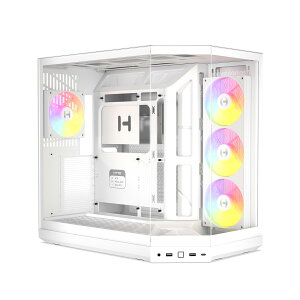 HYTE PC�P�[�X Y50 RGB �z���C�g �X�����x�[����3�ʃp�m���}�K���X�𓋍ڂ����~�h���^���[PC�P�[�X HYTE Y50 RGB Snow White (�X�m�[�z���C�g)