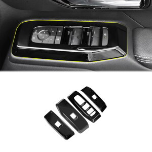 トヨタ 新型 ランドクルーザー 250系 ランクル250系 2024年〜に対応 ウィンドウ リフトボタンフレーム 窓装飾ステッカーパーツドレスアップ傷防止汚れ防止アクセサリー右ハンドル専用4枚 ブ