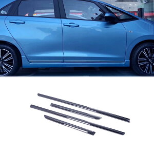 ホンダ フィットGR系 GR1/2/3/4/5/6/7/8型 2020.2〜に対応ドアサイド モール サイドスカートボディトリム ガーニッシュ 汚れ防止 傷防止 アクセサリーABS 4枚