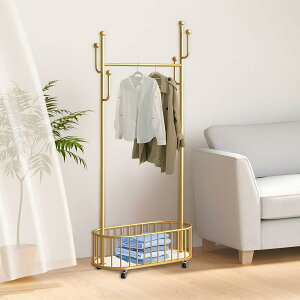 ポールハンガー 洋服ラック ハンガーラッ 頑丈 キャスター付き 衣類ラック 玄関 洋服収納 物干しスタンド 服掛け 鞄かけ 金属製 多機能 太い鉄管 厚肉 高い耐荷重 鉄製焼き付け塗装 錆びに