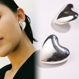 【ANNIKA INEZ アニカ イネズ】LARGE VOLUPTOUS HEART STUDS　シルバー ハート　ピアス