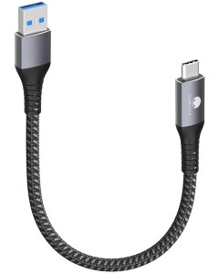 50CM 1�{USB Type C �P�[�u�� 10Gbps �f�[�^�]�� Android Auto/CarPlay�Ή�USB3.1 Gen2 �^�C�v c �����[�dQC/PD3.0�Ή� USB-A to USB-C ���ϋv�ґg�i�C�����P�[�u�� �A���~�� ��