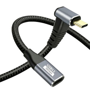 USB Type C �����P�[�u�� L�� PD 100W/5A�}���[�d USB 3.1 Gen2(10Gbps) �����f�[�^�]�� �i�C�����҂� ���ϋv�X�}�[�g�t�H���A�^�u���b�g�A�m�[�g�p�\�R���̃^�C�vc�@��ɑΉ�